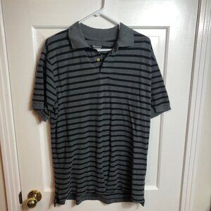 Grey with Black Stripes Merona Men's Polo Large
